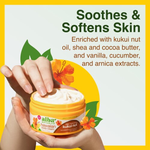 Alba Botanica Hawaiian Body Cream Kukui Nut Deep Moisturizing Perspective: left