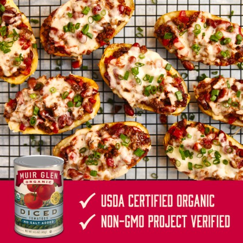 Muir Glen™ Organic Diced No Salt Added Canned Tomatoes Perspective: left