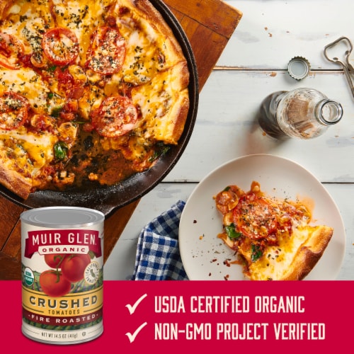 Muir Glen™ Organic Crushed Fire Roasted Canned Tomatoes Perspective: left