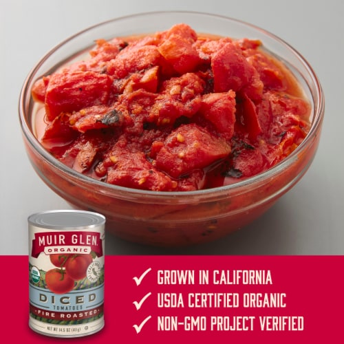 Muir Glen™ Organic Diced Tomatoes - Fire Roasted Perspective: left