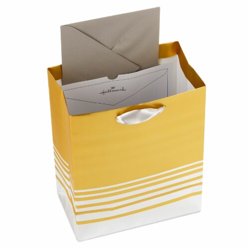 Medium Gift Bag #60: Hallmark Medium Gift Bag with Tissue Paper Silver and Gold Foil Perspective: left