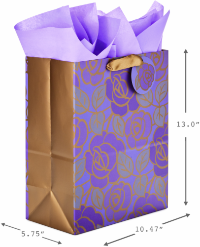 Large Gift Bag 50 Hallmark Large Gift Bag with Tissue Paper Purple Flowers 1 ct Smith s Food and Drug