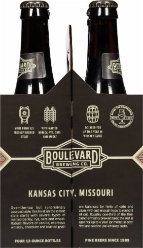 Boulevard Whiskey Barrel Stout Craft Beer Bottles Perspective: left