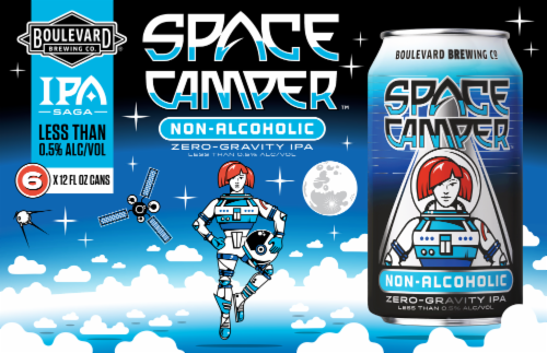 Boulevard Brewing Co® Space Camper Non-Alcholic Zero-Gravity IPA Craft Beer Perspective: left