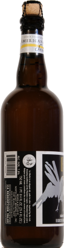 North Coast Brewing Company Le Merle Belgian Style Farmhouse Ale Bottle Perspective: left