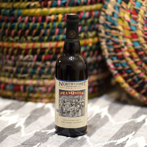 North Coast Brewing Co. PranQster Belgian Style Golden Ale Craft Beer Perspective: left
