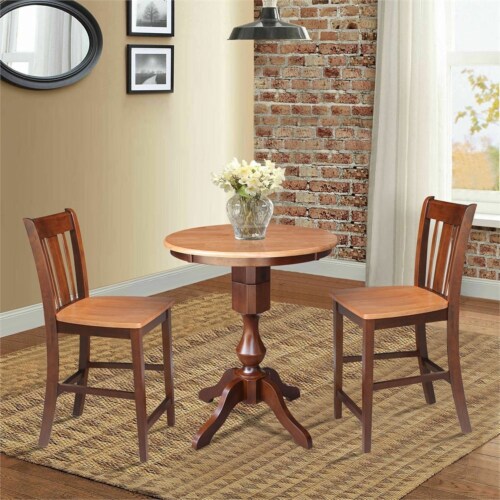 International Concepts 3 Piece 30 Round Counter Height Dining Set