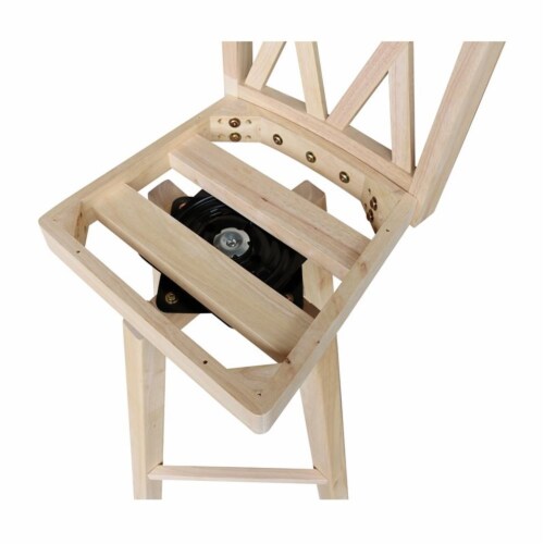 Double  X  Back Bar height Stool - With Swivel Seat - 30  Seat Height Perspective: left