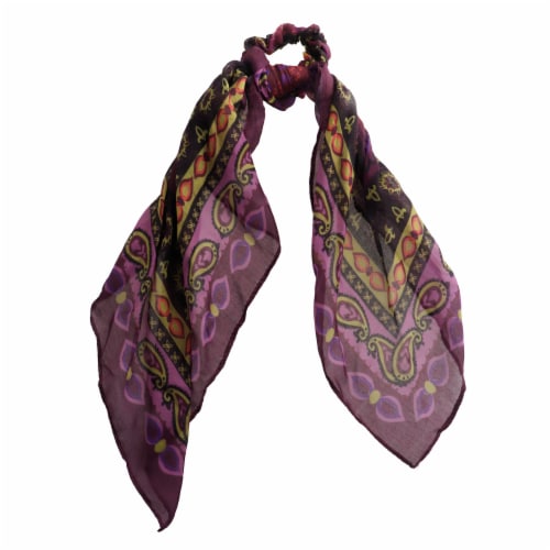 Purple Print Scrunchie & Scarf Set Perspective: left