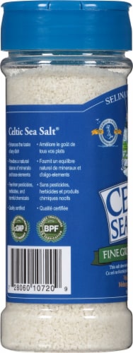 Celtic Fine Ground Sea Salt Shaker Perspective: left