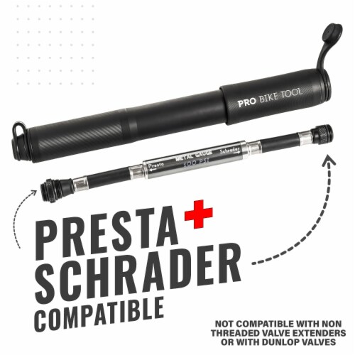 Pro bike tool bike pump with gauge fits presta and schrader accurate inflation online