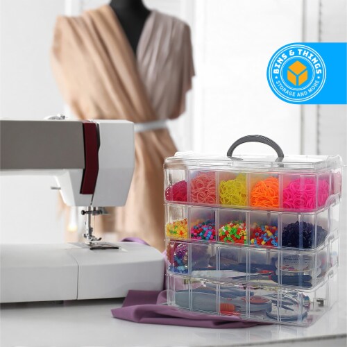 Bins  Things 4-Tier, 40 Comprt Stackable Storage Container Perspective: left