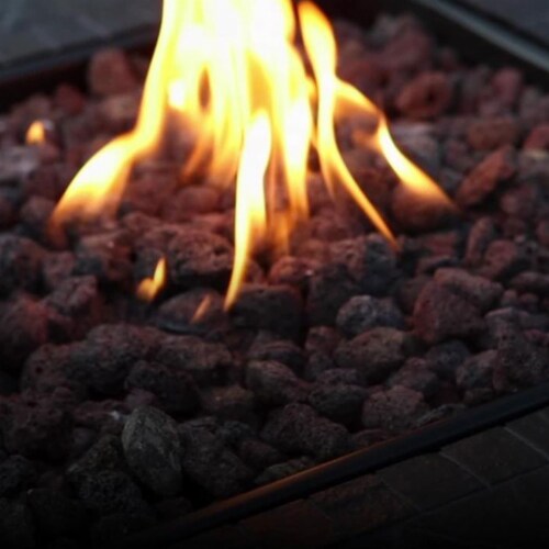 Endless Summer 30,000 BTU LP Gas Outdoor Fire Pit Table with Lava Rock, Bronze Perspective: left