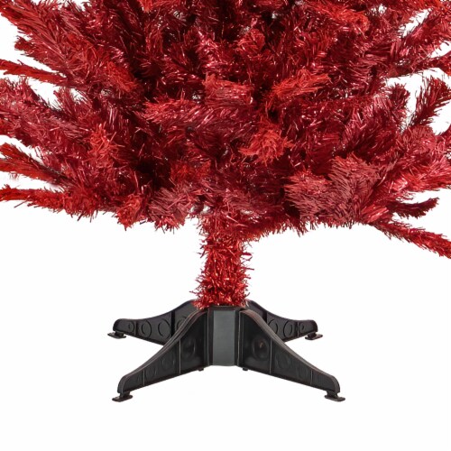 National Tree Company 4 Foot Full Unlit Artificial Christmas Holiday Tree, Red Perspective: left