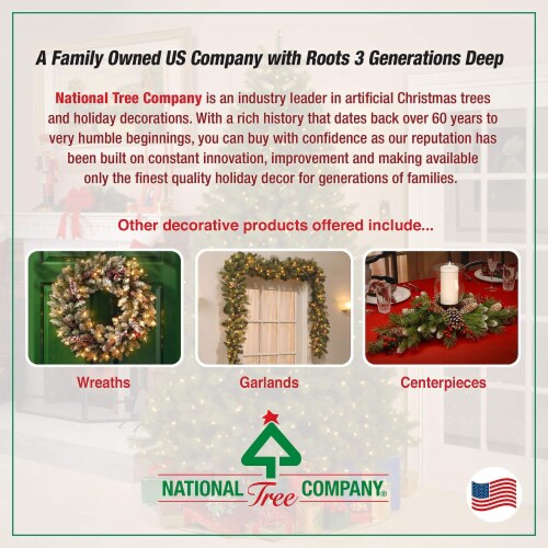 6.5' Pencil Slim North Valley Spruce Artificial Christmas Tree - National Tree Company Perspective: left