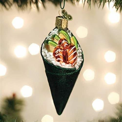 Old World Christmas Sushi Hand Roll Ornament Seaweed Rice 32418 Perspective: left