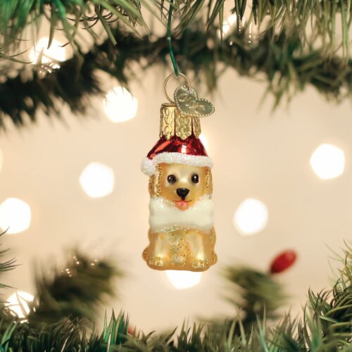 Old World Christmas Mini Jolly Pup 2.00in, Gumdrops Collection Canine Dog Perspective: left