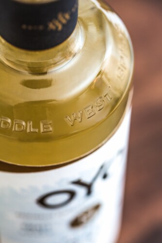 Middle West Spirits OYO Honey Vanilla Bean Vodka Perspective: left