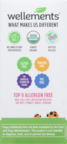Wellements® Organic Children's Immune Support Orange Flavor Dietary Supplement Perspective: left
