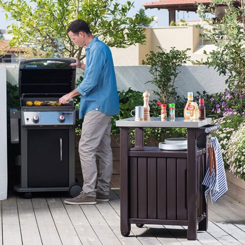 Keter Brown Unity Patio Grilling & Bar Cart Perspective: left