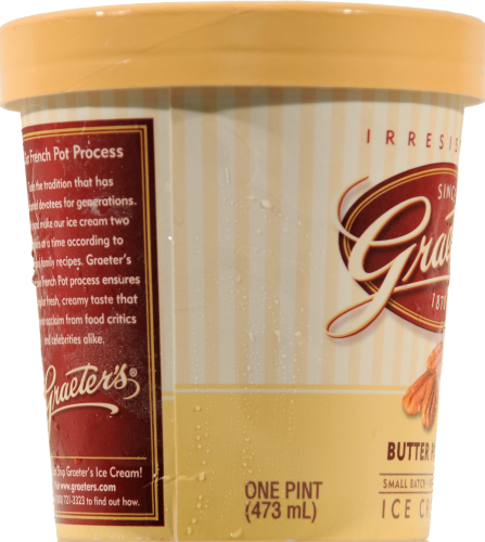 Graeter's® French Pot® Butter Pecan Ice Cream Pint Perspective: left