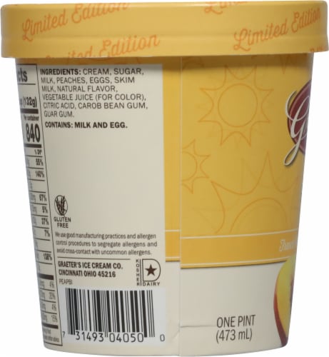 Graeter's Limited Edition Summer Peach Ice Cream Perspective: left