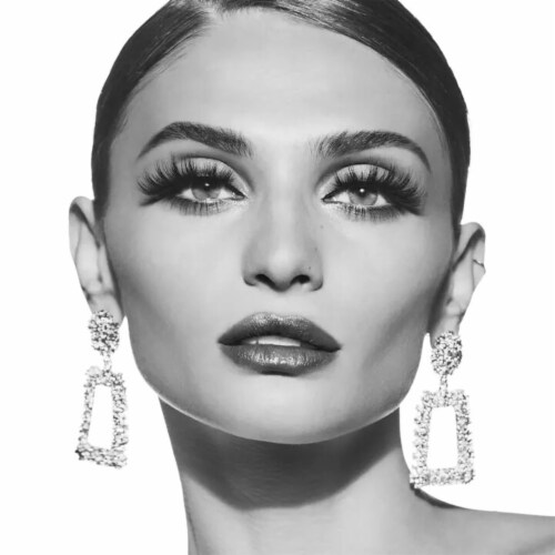 Kiss® Lash Couture™ Faux Mink Collection Matte Black Lashes Perspective: left