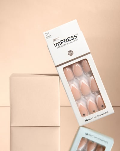 Kiss imPRESS® Medium So French Press-On Manicure Nails Perspective: left