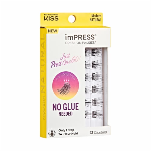 KISS imPRESS Lash Clusters, imPRESS Falsies, Modern Natural, 12mm-14mm, 12 Clusters Perspective: left