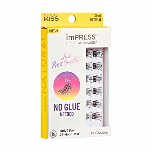 KISS imPRESS Lash Clusters, imPRESS Falsies, Sleek Natural, 12mm-14mm, 12 Clusters Perspective: left