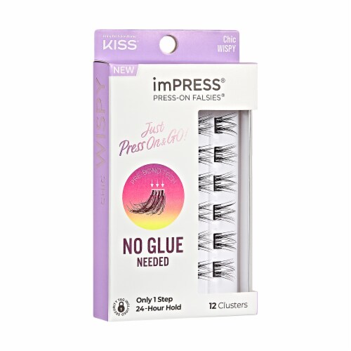 KISS imPRESS Lash Clusters, imPRESS Falsies, Chic Wispy, 12mm-14mm, 12 Clusters Perspective: left