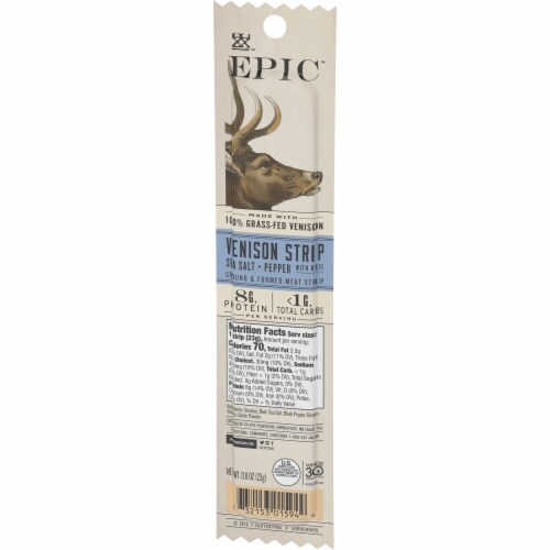 EPIC Venison & Beef Strip Grass Fed Keto Friendly Perspective: left