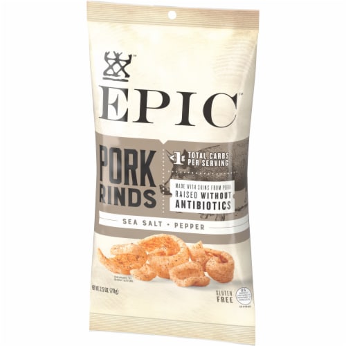 EPIC™ Artisanal Sea Salt and Pepper Pork Rinds Perspective: left