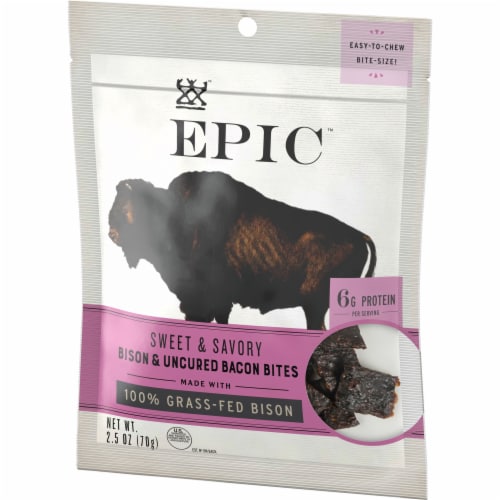EPIC Bison Bacon Protein Bites Perspective: left