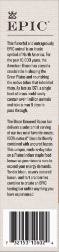 EPIC Uncured Bacon Cranberry Bison Bars Perspective: left