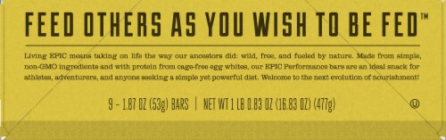 EPIC Lemon Performance Protein Bars 9 Count Perspective: left