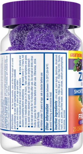 Zicam® Cold Remedy Plus Elderberry Zinc Cold Medicine Elderberry Flavor Medicated Fruit Drops Perspective: left