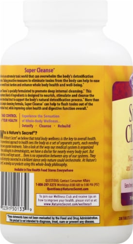Nature's Secret Super Cleanse Dietary Supplement Tablets Perspective: left