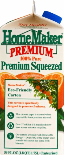 HomeMaker® 100% Pure Premium Squeezed Orange Juice with Calcium & Vitamin D Perspective: left