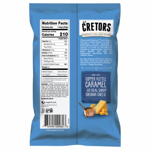 Cretors Cheese & Caramel Mix 1.5oz Perspective: left