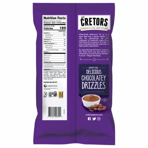 G.H. Cretors Dark Chocolately Drizzle, 5.5 oz Perspective: left