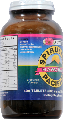 Nutrex Hawaiian Spirulina Vitamin Tablets 500mg Perspective: left
