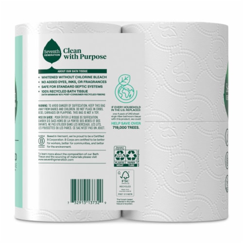 Seventh Generation Toilet Paper Bath Tissue Toilet Paper Perspective: left
