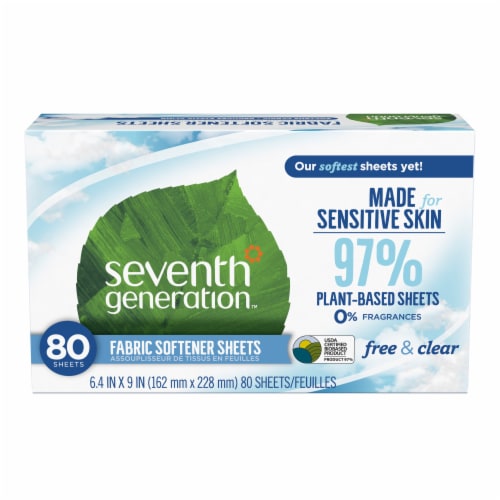 Seventh Generation Free & Clear Dryer Sheets Perspective: left