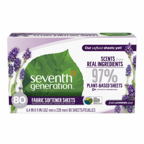 Seventh Generation Fresh Lavender Scent Dryer Sheets Perspective: left