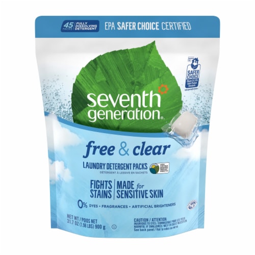 Seventh Generation Free & Clear Laundry Detergent Packs Perspective: left