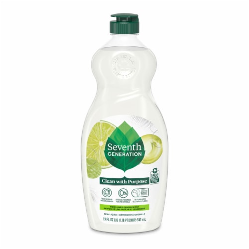 Seventh Generation Fresh Lime & Ginger Scent Dish Soap Liquid Perspective: left