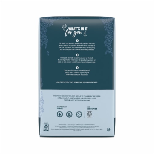 Seventh Generation Overnight Absorbency Maxi Pads with Wings Perspective: left