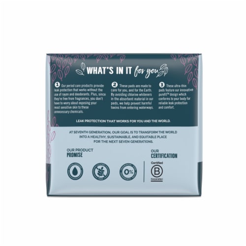 Seventh Generation Super Long Absorbency Ultra Thin Pads Perspective: left