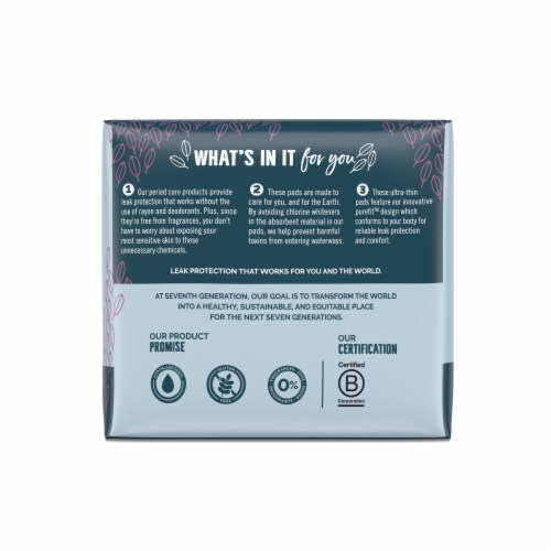 Seventh Generation Super Long Absorbency Ultra Thin Pads Perspective: left